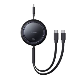 Ištraukiamasis Usb-c Kabelis - 2 X Usb-c Bright Mirror Series 100w 1 M - Juodas