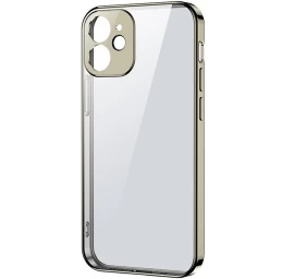 Itin Plonas Permatomas Dėklas Su Metaliniu Rėmeliu iphone 12 Pro Max Aukso Spalvos