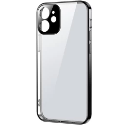 Itin Plonas Permatomas Dėklas Su Metaliniu Rėmeliu, Skirtas iphone 12 Pro Max, Juodas