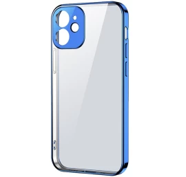 Itin Plonas Permatomas Dėklas Su Metaliniu Rėmeliu, Skirtas iphone 12 Pro Max, Tamsiai Mėlynas