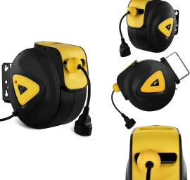įtraukiama Automatinė Kabelio Ritė Su Ilgintuvo Lizdu Ac230v / 10a / 50hz 11,5 M Ilgio