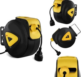 įtraukiama Automatinė Kabelio Ritė Su Ilgintuvo Lizdu Ac230v / 10a / 50hz 21,5 M Ilgio