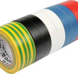 Izoliacinių įvairiaspalvių juostų rinkinys 10 vnt: 19mmx20mx0,13mm (YT-8173)