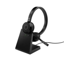 Jabra Evolve 65 TE MS Stereo Link390a Belaidės ausinės, Bluetooth, USB-A, Charging Stand, Juoda