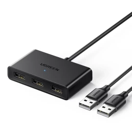 Jungiklio Adapterio Dėžutė Usb 2 įėjimai - 3 Išėjimai Juoda