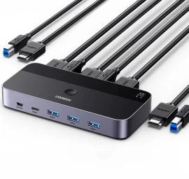 Jungiklis 2 Viename Hdmi / Usb-a / Usb-b / Usb-c / Microusb Juodas