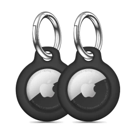 Juodas „apple Airtag“ Lokatoriaus Dėklas Su Raktų žiedu – 2 Vnt.