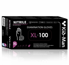 Juodos vienkartinės pirštinės Kid-Man nitrilas XL
