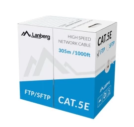 Kabel FTP Kat.5E CU 305 m drut szary