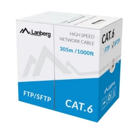Kabel SFTP Kat.6 CU 305 m drut szary