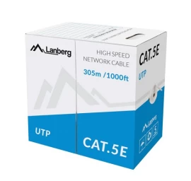 Kabel UTP Kat.5E CU 305 m drut szary