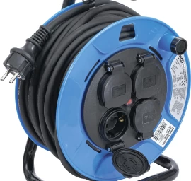 Kabelinė ritė 25 m | 3 x 1,5 mm² | 4 lizdai su sandarinimo dangteliu IP 44 | 3500 W (3375)