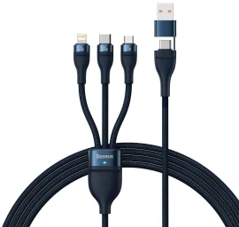 Kabelis 4in1 Usb+usb-c į Usb-c / iphone Lightning / Micro Usb 1,2 M - Mėlynas