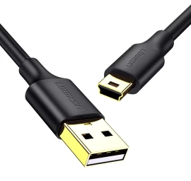 Kabelis 5 Kontaktų Paauksuotas Usb - Mini Usb 0,25 M Juodas