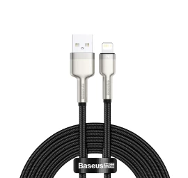 Kabelis Cafule Series Metal Data Usb-a - Iphone Lightning 2.4a 1 M - Juodas