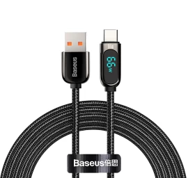Kabelis Ekrano Greitojo įkrovimo Duomenų Usb-a - Usb-c 66w 1 M - Juodas
