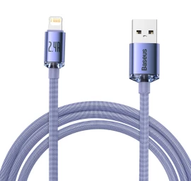 Kabelis Greitam įkrovimui Ir Duomenų Perdavimui Usb Iphone Lightning 2.4a 2 M Violetinės Spalvos Kabelis Greitam įkrovimui Ir Duomenų Perdavimui Usb Iphone Lightning 2.4a 2 M Violetinės Spalvos