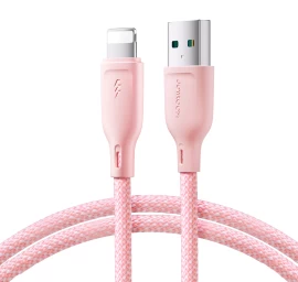 Kabelis iphone įvairiaspalvis Usb-a - lightning 3a 1 M Rožinės Spalvos