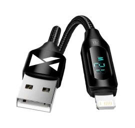 Kabelis iphone Usb-a - lightning Su Led Ekranu 2.4a 2 M Juodas