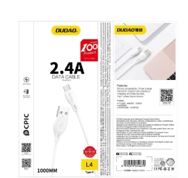 Kabelis Iphone Usb - Lightning 2.4a 1m Baltas