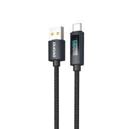 Kabelis L7t Usb-a - Usb-c 66w Su Led Ekranu 1 M - Juodas