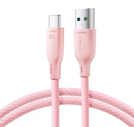 Kabelis multi-colour Series Usb-a - Usb-c 100w Greitojo Perdavimo Kabelis 1 M Rožinės Spalvos