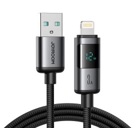 Kabelis Su Ekranu Usb-a - Iphone Lightning 3a 1,2 M - Juodas