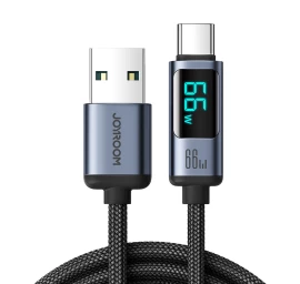 Kabelis Su Led Ekranu Usb-c - Usb-a 66w 1,2 M Juodas