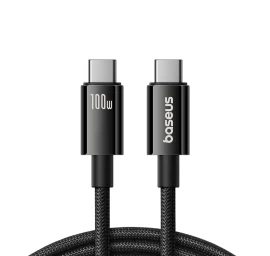 Kabelis Tungsten Gold Usb-c 100w 4k 20gb/s 60hz 1,5 M - Juodas
