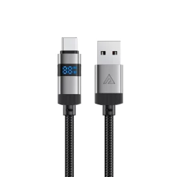 Kabelis Usb-a - Usb-c Su Ekranu 480mb/s 66w 1,2 M - Juodas