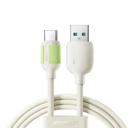 Kabelis Usb-a - Usb-c Su Fluorescenciniu Antgaliu 3a 2 M - Smėlio Spalvos
