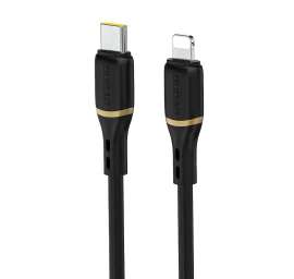 Kabelis Usb-c - iphone Lightning Kabelis Su Silikonine Apyranke 30w 1 M - Juodas