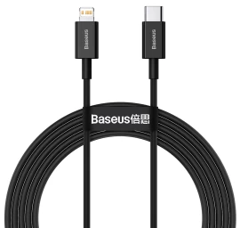 Kabelis Usb-c - iphone Lightning Superior Series Pd 20w 2 M - Juodas