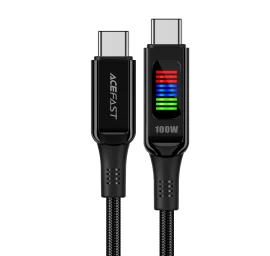 Kabelis Usb-c - Usb-c 100w Su Ekranu 1,2 M Juodas