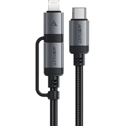 Kabelis Usb-c - Usb-c / Lightning 60w 480mb/s 3a 1,2 M - Juodas