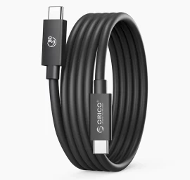 Kabelis Usb-c Usb4 Thunderbolt5 80gbps 240w 1,5 M - Juodas