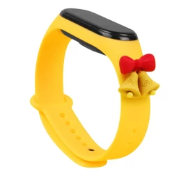 Kalėdinė Apyrankė xiaomi Mi Band 4/mi Band 3, šventinė Silikoninė Apyrankė, Geltona (varpeliai) Kalėdinė Apyrankė xiaomi Mi Band 4/mi Band 3, šventinė Silikoninė Apyrankė, Geltona (varpeliai)