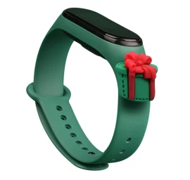Kalėdinis Dirželis Xiaomi Mi Band 4 / Mi Band 3 Kalėdinė Silikoninė Apyrankė Tamsiai žalia (dovana) Kalėdinis Dirželis Xiaomi Mi Band 4 / Mi Band 3 Kalėdinė Silikoninė Apyrankė Tamsiai žalia (dovana)