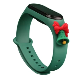 Kalėdinis Dirželis Xiaomi Mi Band 4 / Mi Band 3 Kalėdinė Silikoninė Apyrankė Tamsiai žalia (varpelis) Kalėdinis Dirželis Xiaomi Mi Band 4 / Mi Band 3 Kalėdinė Silikoninė Apyrankė Tamsiai žalia (varpelis)