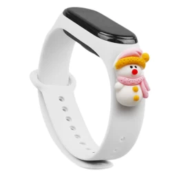 Kalėdinis Dirželis Xiaomi Mi Band 4 / Mi Band 3 šventinė Silikoninė Apyrankė Balta (sniego Senis 2) Kalėdinis Dirželis Xiaomi Mi Band 4 / Mi Band 3 šventinė Silikoninė Apyrankė Balta (sniego Senis 2)