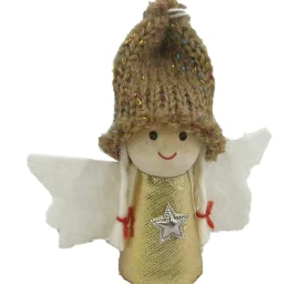 Kalėdų Angelas Pakabukas Auksinis 7cm