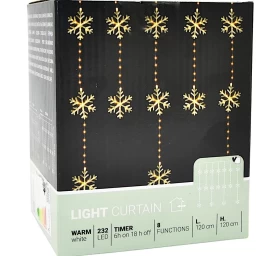 Kalėdų Eglutės Lempučių šviesos Užuolaida 120x120 Cm 232led Cool White Snow Blows