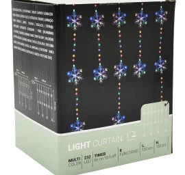 Kalėdų Eglutės Lempučių šviesos Užuolaida 120x120 Cm 232led Multikolor Snow Flowers