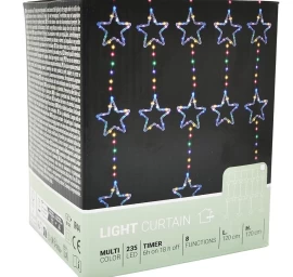 Kalėdų Eglutės Lempučių šviesos Užuolaida 120x120 Cm 235led Multikolor Stars