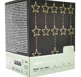 Kalėdų Eglutės Lempučių šviesos Užuolaida 120x120 Cm 235led White Stars