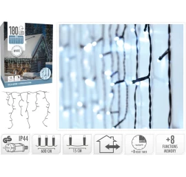 Kalėdų Eglutės žibintai Lauko šviesos Užuolaida 180 Led Valdiklis Laikmatis šaltai Baltas Kabelis žalias