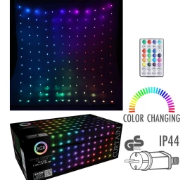 Kalėdų Eglutės žibintai Lauko / Vidaus šviesos Užuolaida 144 Led Rgb 120x120cm Su Nuotolinio Valdymo Pulteliu Daugiaspalvė Kalėdų Eglutės žibintai Lauko / Vidaus šviesos Užuolaida 144 Led Rgb 120x120cm Su Nuotolinio Valdymo Pulteliu Daugiaspalvė