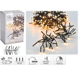 Kalėdų Eglutės žibintai šviesos Grandinė 576 Vadovaujama Laikmatis šilta Balta