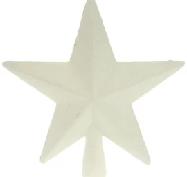 Kalėdų Eglutės žvaigždės Antgalis 19cm Baltas Blizgutis