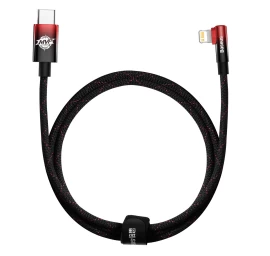Kampinis power Delivery Kabelis Su šonine Usb-c Jungtimi iphone Lightning 1 M 20 W Raudonas